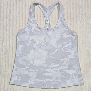 Camiseta sin mangas Lululemon Racerback para mujer 10 gris fresca elástica compresión ropa deportiva - Imagen 1 de 10