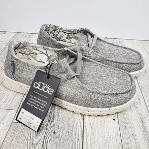 Hey Dude Wendy L Leinen-Schnürhalbschuhe eisengrau Slipper Damengröße 6 NEU - Bild 1 von 9
