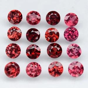 π 5.23ct 16pcs Lot VS-VVS Round Natural Orangish Red Pyrope Garnet - Madagascar - Picture 1 of 4