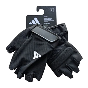 Guantes de levantamiento de pesas Adidas talla L medio dedo gimnasio entrenamiento AEROREADY NUEVOS CON ETIQUETAS - Imagen 1 de 6
