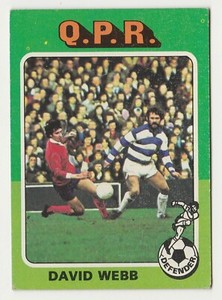 Topps Football Red & Grey Back 1975 #132 Queens Park Rangers QPR David Webb