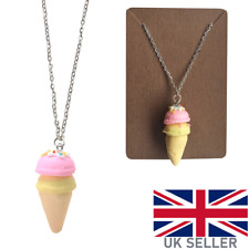 Cute Ice Cream Necklace Novelty Food Sweet Chain Kawaii Cone Fun Gift Kids Xmas