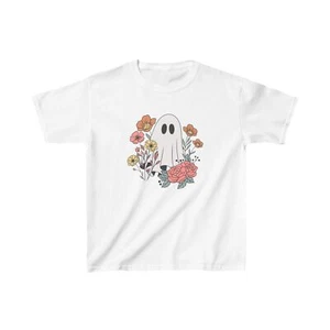 Ghost Flowers Kids T-Shirt, Children's Tee, Floral Print Shirt, Youth Top, - Picture 1 of 41