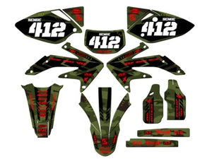 2005-2007 CRF 450 X APACHE Green Senge Graphics Kit Compatible with Honda - Foto 1 di 10