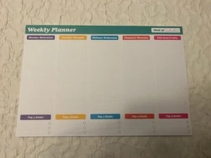 Weekly Desk Pad Planner A4 Landscape 5 Days Top 3 Goals 52 Sheet 1 year Desk pad - Picture 1 of 2