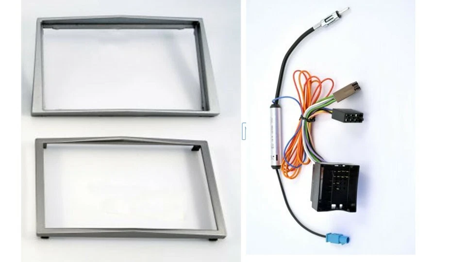 Urgente - Telaio Montaggio Radio Auto 2Din Opel Antara Corsa Matt Chrome Argento - Immagine 1 di 1