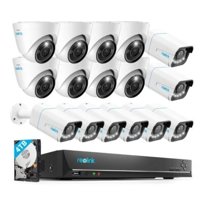 Reolink 8CH 16CH 4K 8MP Spotlight POE Security Camera System Zoom 2-Way Audio AI - Image 1 of 4