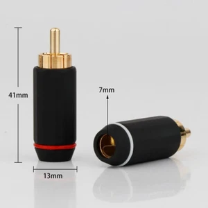 4pcs Rhodium/Gold Plated RCA Plug HIFI DIY Audio Connector for Speaker Cable - Picture 1 of 9