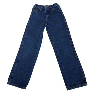 Wrangler Twenty X Boys Youth Sz 12 Regular StraightDark Denim Jeans Adjustable - Picture 1 of 12