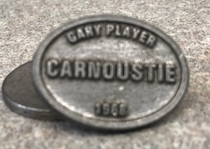 Marcador de pelota de golf British Open Gary Player 1968 (Carnoustie) con tallo Foto 1 de 3