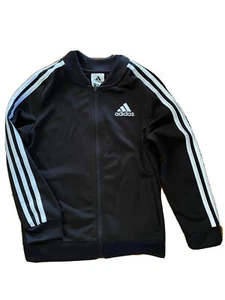 ADIDAS ~ Girls black athletic TRACK JACKET ~ size Medium (10/12) ~ nice! - Picture 1 of 2