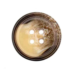 BROWN WOOD GRAIN / HORN EFFECT 4 HOLE BUTTONS 15mm 18mm 20mm 28mm - Picture 1 of 2
