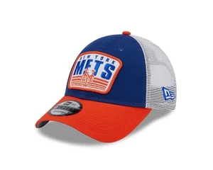 Cappello New York Mets Blu/Arancione New Era Patch Camionista Maglia 9Forty Snap Back - Foto 1 di 7
