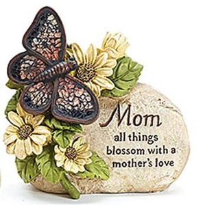 Mother Message Resin Butterfly Rock - Picture 1 of 1