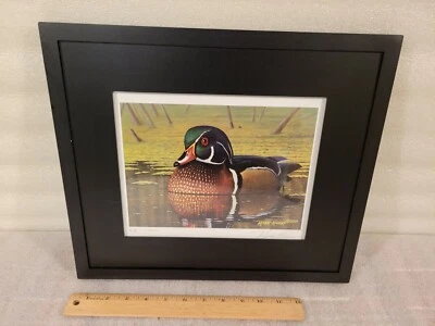 2010 MINNESOTA State Duck Stamp Framed w/stand Matted Print MARK KNESS 15" x 13" - Image 1 of 4