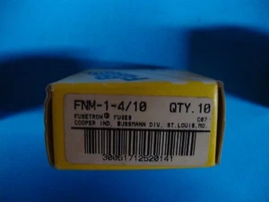 BUSSMANN FNM-1-4/10 AMP DUALELEMENT TIMEDELAY FUSE  (13/32" X 1-1/2") QTY. OF 1 - Picture 1 of 3