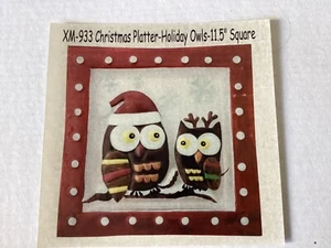 Christmas Glass Platter - Holiday Owls - 29cm x 29 cm - Brand New - Picture 1 of 1