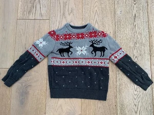 Kids-Youth Crew Neck Holiday Snowflake Cotton Christmas Sweater Size XXS 3/4 - Picture 1 of 6
