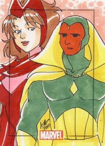 2010 Marvel Heroes and Villains Sketch Card Ahmed Vision Scarlet Witch