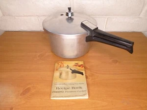 Olla a presión Presto vintage de 4 cuartos de galón A403A y libro de recetas y jiggler - sin estante - Imagen 1 de 12