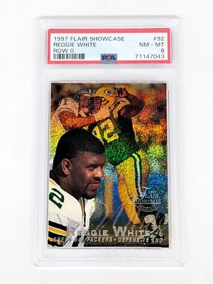 1997 Flair Showcase Row 0 #92 Reggie White PSA 8 Green Bay Packers HOF - Image 1 of 2