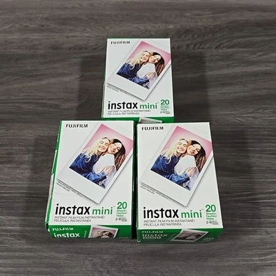 (3) Fujifilm Instax Mini Instant Film, 20 Sheets Each - Exp: 2026 - NEW & Sealed - Image 1 of 4