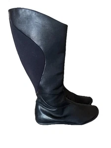 TSUBO Kiho schwarz 6,5 Lederreitstiefel gerippt Stretcheinsatz Reitsport Pferde - Bild 1 von 9