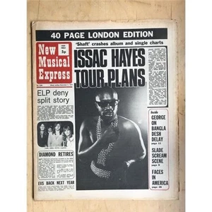 ISAAC HAYES NME MAGAZINE DEC 4 1971 ISAAC HAYES COVER STORY UK - Picture 1 of 1