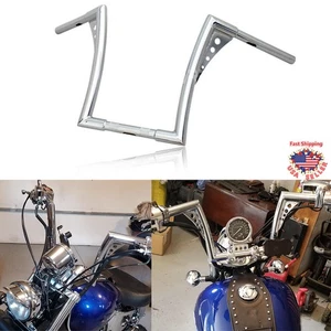 For Harley Softail Dyna Sportster XL 10" Rise 1" Ape Hangers Z-Bar Handlebar - Picture 1 of 10