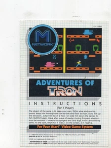 Adventures of Tron Atari 2600 MANUAL ONLY Authentic NO TRACKINzG - Picture 1 of 1