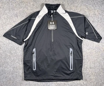 Jaqueta Under Armour Golf Wear DNA masculina L preta 1/2 zíper desempenho *marca* - Imagem 1 de 4