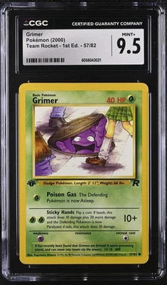 2000 Pokemon - 1st Edition Grimer  Team Rocket 57/82 PSA CGC 9.5 Mint - Image 1 of 2