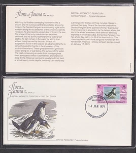 BRITISH ANTARCTIC TERR 1979 4 FIRST DAY COVERS + CARDS WILDLIFE PENGUINS NATURE - Picture 1 of 4