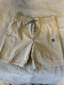 Nautica Cargo Shorts Kids Boy's Youth Size Medium 10/12 Khaki Elastic Waist - Picture 1 of 4