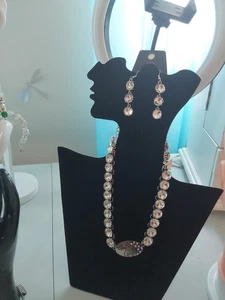 PAPARAZZI EMPIRE SET Schmuck / GOTTES MÄDCHEN Halskette + Ohrringe 16" + Verlängerung - Bild 1 von 3