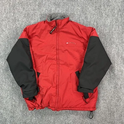 Chaqueta Polo Jeans Co Ralph Lauren Para Hombre Grande Roja Negra Forrada de Vellón Cremallera Completa Foto 1 de 4