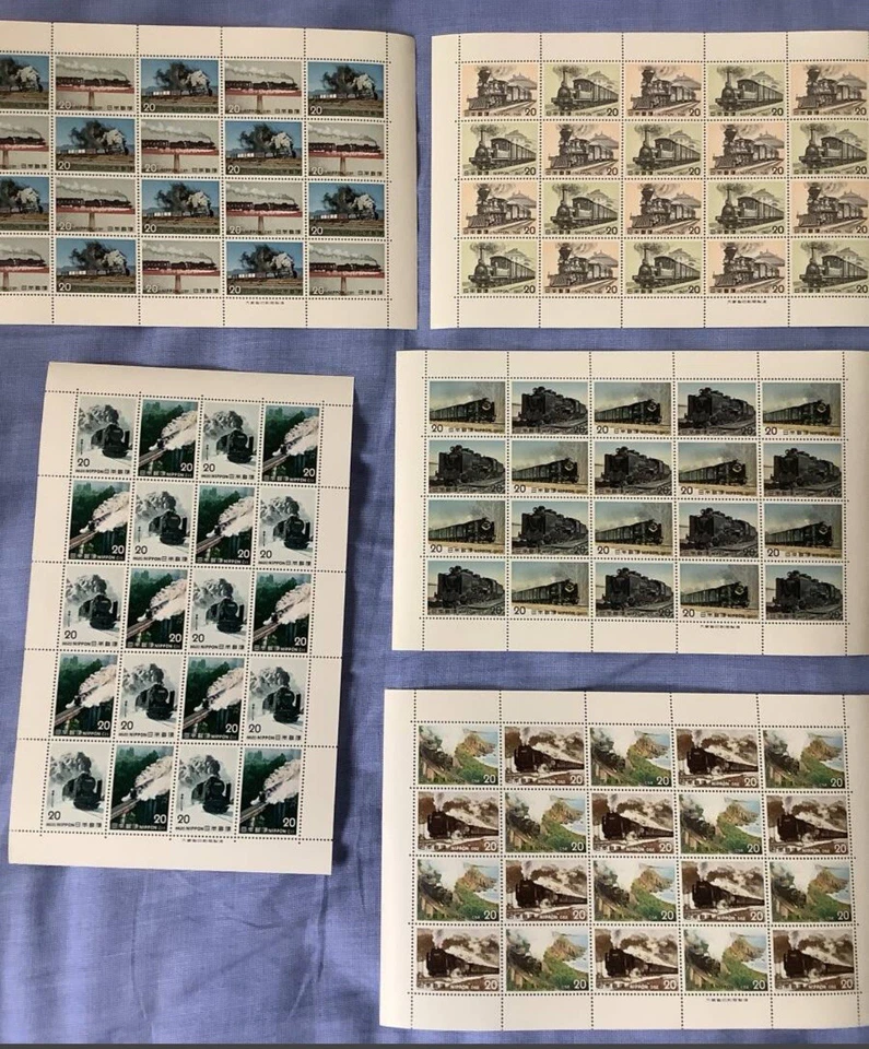 Hoja de estampillas de Japón, tan popular, sin usar 5 hojas Foto 1 de 1