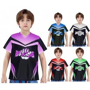 Kids Boys Sweatshirt Soccer Tops Cosplay T-shirt Color Block Tee Basketball BJJ - Picture 1 of 41