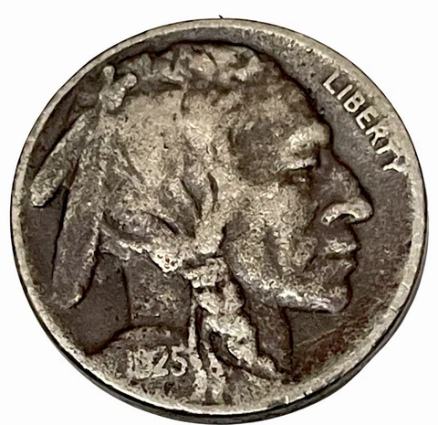 1925-S Buffalo Nickel Low Mintage Coin KM# 134 Lot A7-22 Cover