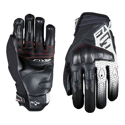 FIVE GLOVES 02 Street RSC EVO Leather Men's Motorcycle Size S~XXXL Black & White - Image 1 of 4