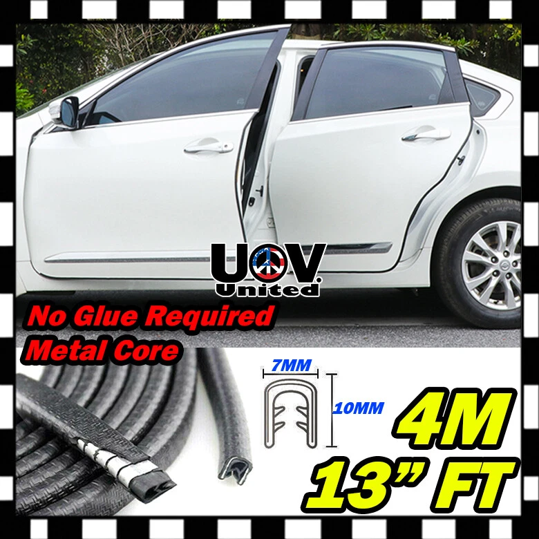 4M 13-футовый черный автомобильный дверной край защита обода молдинг отделка защитная полоса металлический сердечник UU - Изображение 1 из 1