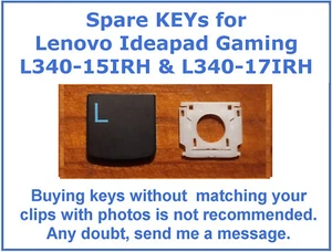 KEY for Lenovo Ideapad L340-15IRH & L340-17IRH Gaming Blue Backlight Keyboard US - Afbeelding 1 van 11