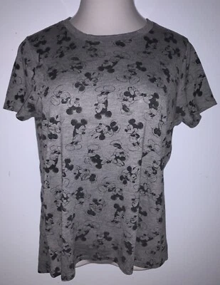Camiseta Gris MICKEY MOUSE Gráfico Disney ~ Juvenil XL / Se Ajusta a Mujer Pequeña Foto 1 de 4