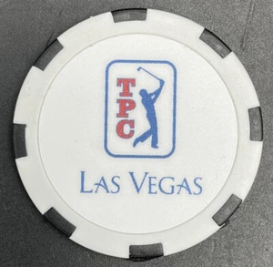 TPC Las Vegas Golf Ball Marker Poker Chip White Black - Picture 1 of 3