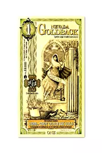 1 BILLETE DE ORO NEVADA GOLDBACK AURUM 24KT 1/1000 OZ - ¡VENTA DE DISEÑO DESCONTINUADO!🔥 - Imagen 1 de 9