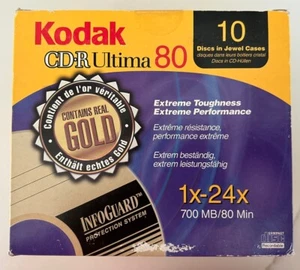 Kodak CD-R Ultima 700 MB/80 Min 10 Discs in Jewel Cases NEW SEALED New Old Stock - Picture 1 of 6