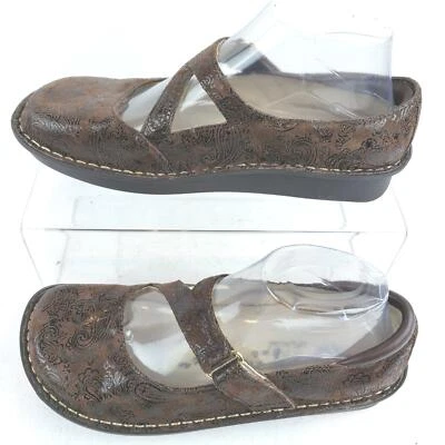 Alegria Marrón Paisley 562 Mary Jane Gamuza Cuero Informal Mujer 8-8.5. Foto 1 de 4