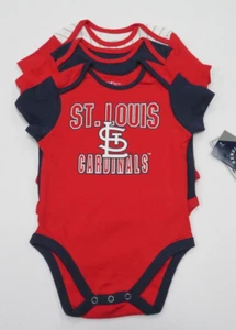 Infant Boys MLB St. Louis Cardinals 3 Piece Bodysuit Set Size 12mo NWT - Picture 1 of 12