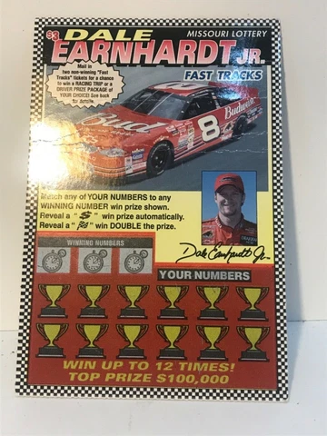 2002 Dale Earnhardt Jr Collectable Missouri State Lottery Ticket New Unscratched Cover