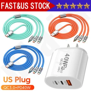 3 in 1 Fast USB Charging Cable Universal Multi Function Cell Phone Charger Cord - Picture 1 of 24